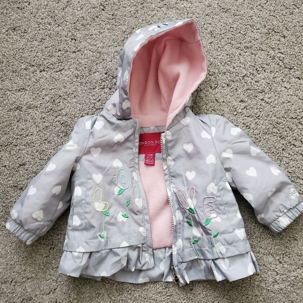 London Fog Baby Girl Rain Coat Size 3-6M